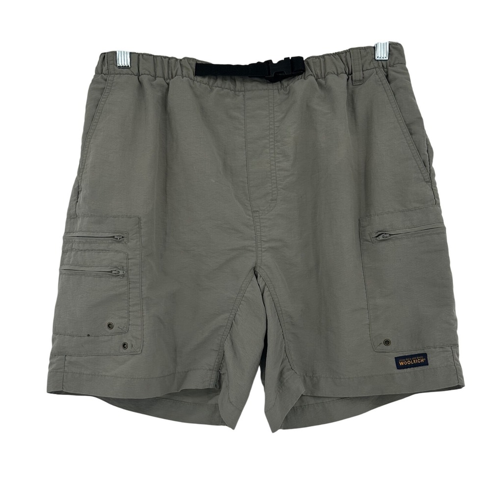 Woolrich John Rich & Bros Mens Gray Cargo Hiking Shorts‎ Belted Size Medium 32